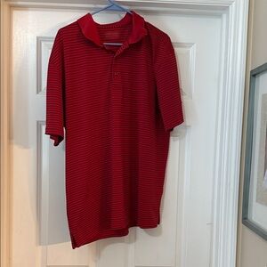 Callaway Red and Black Striped Polo